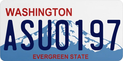 WA license plate ASU0197