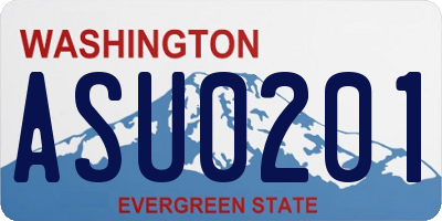 WA license plate ASU0201