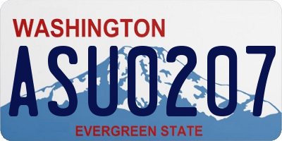 WA license plate ASU0207