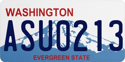 WA license plate ASU0213