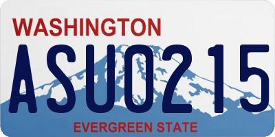 WA license plate ASU0215