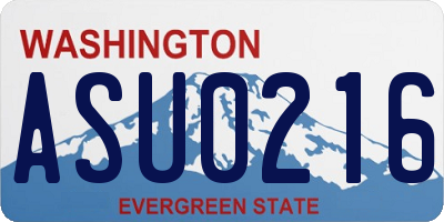 WA license plate ASU0216