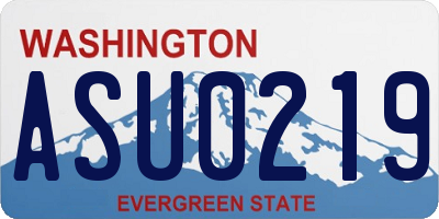 WA license plate ASU0219