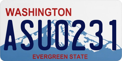 WA license plate ASU0231