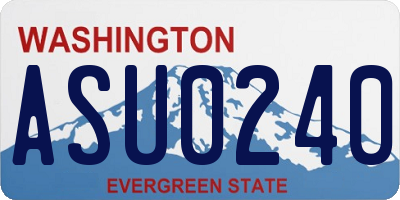 WA license plate ASU0240