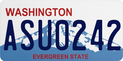 WA license plate ASU0242