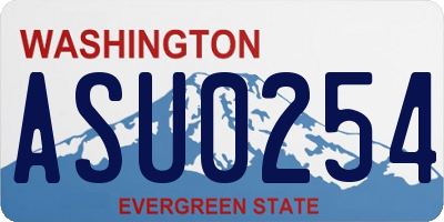WA license plate ASU0254