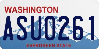 WA license plate ASU0261