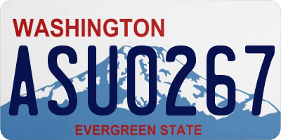 WA license plate ASU0267