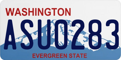 WA license plate ASU0283