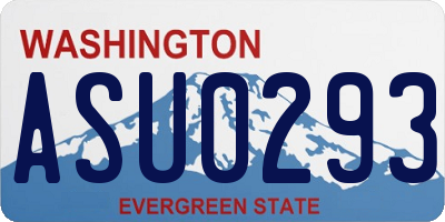 WA license plate ASU0293