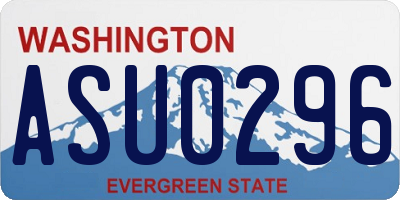 WA license plate ASU0296