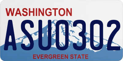 WA license plate ASU0302