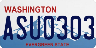 WA license plate ASU0303