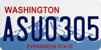 WA license plate ASU0305