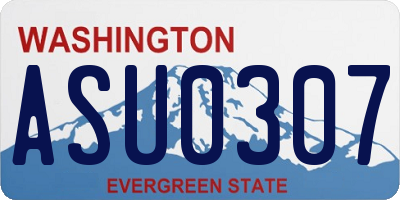 WA license plate ASU0307