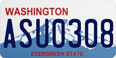 WA license plate ASU0308