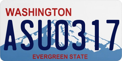 WA license plate ASU0317