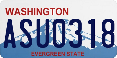 WA license plate ASU0318