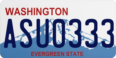 WA license plate ASU0333