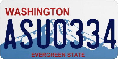 WA license plate ASU0334