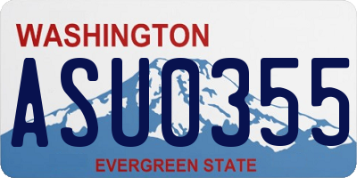 WA license plate ASU0355