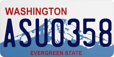 WA license plate ASU0358