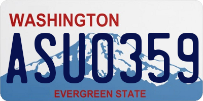 WA license plate ASU0359