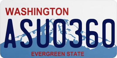 WA license plate ASU0360