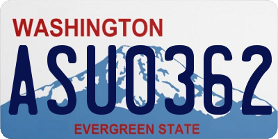 WA license plate ASU0362