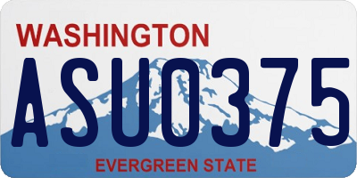 WA license plate ASU0375