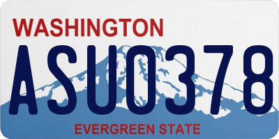 WA license plate ASU0378