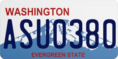 WA license plate ASU0380