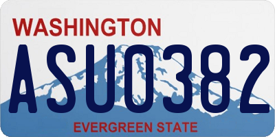 WA license plate ASU0382