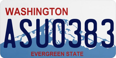 WA license plate ASU0383
