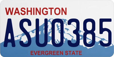 WA license plate ASU0385