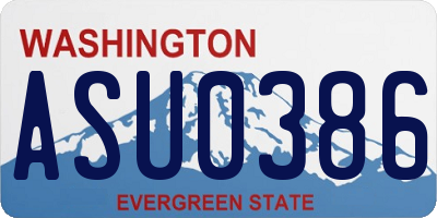 WA license plate ASU0386