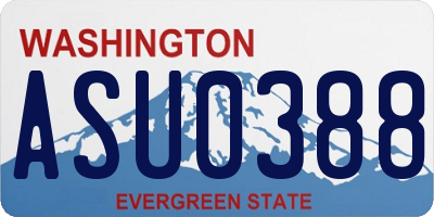 WA license plate ASU0388