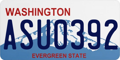 WA license plate ASU0392