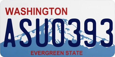 WA license plate ASU0393