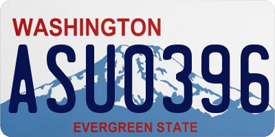 WA license plate ASU0396