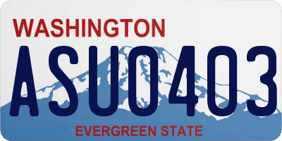WA license plate ASU0403