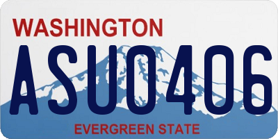WA license plate ASU0406