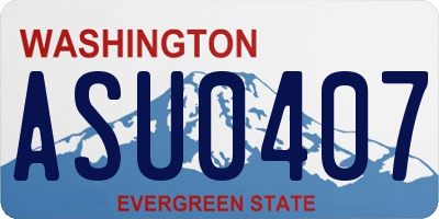 WA license plate ASU0407