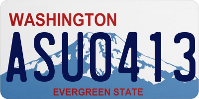 WA license plate ASU0413