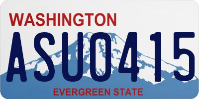 WA license plate ASU0415