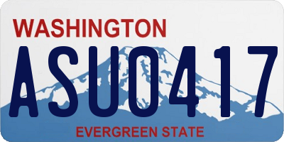 WA license plate ASU0417