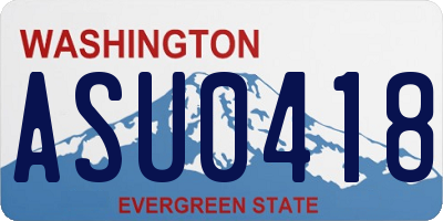 WA license plate ASU0418