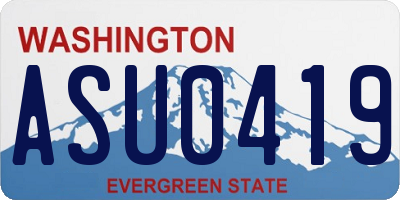 WA license plate ASU0419
