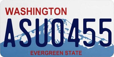 WA license plate ASU0455